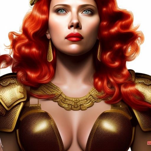Hyperrealistic Red Sonja Digital Illustration in 8k