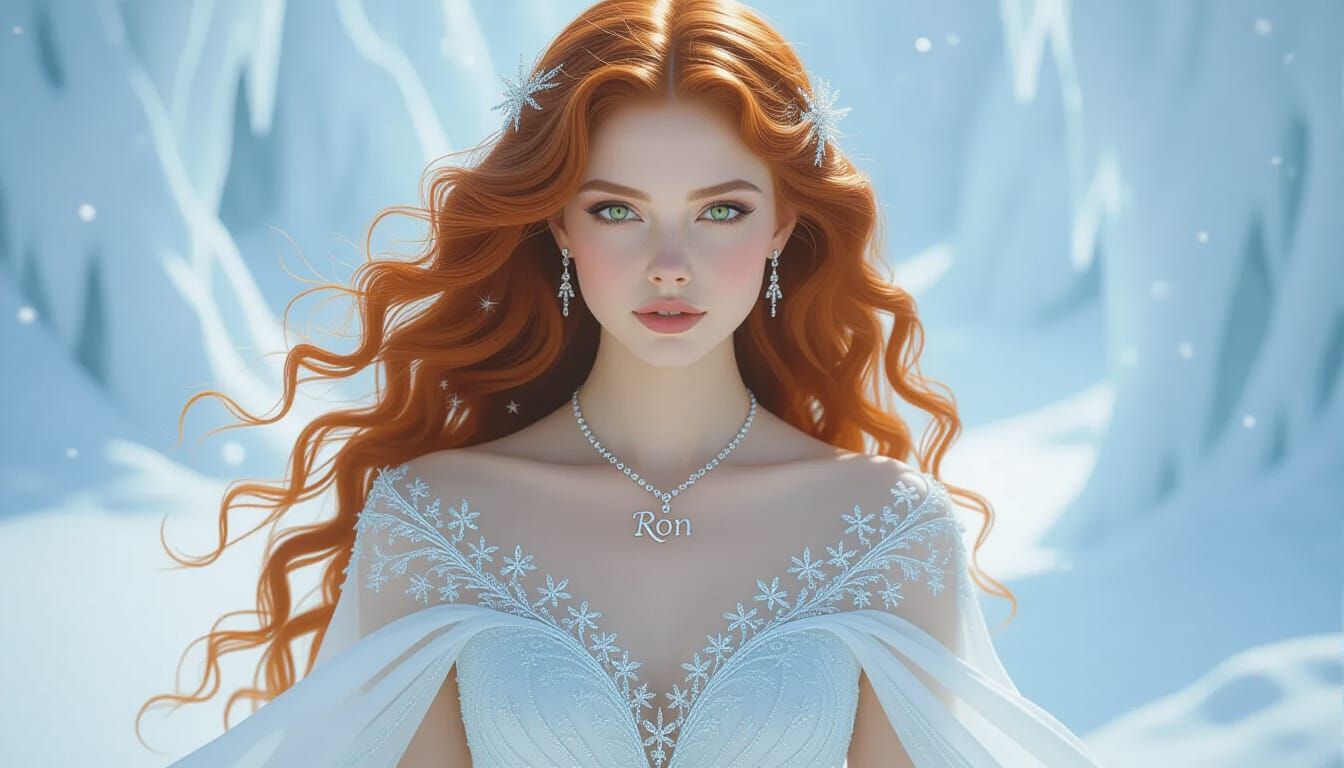 Ethereal Woman Emerges from Frosty Dreamscape