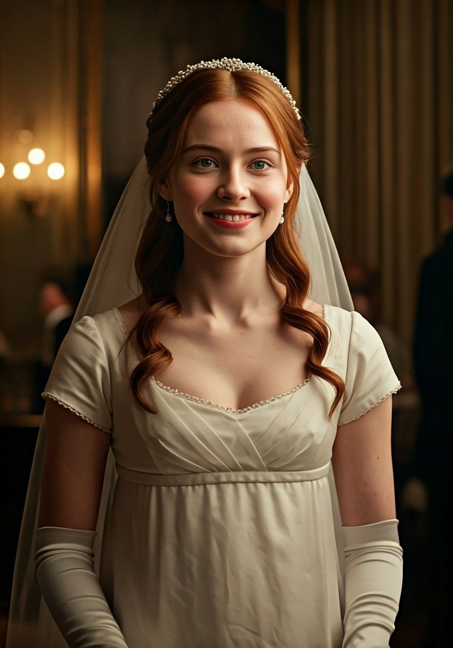 Regency Era Bride at Wedding Reception