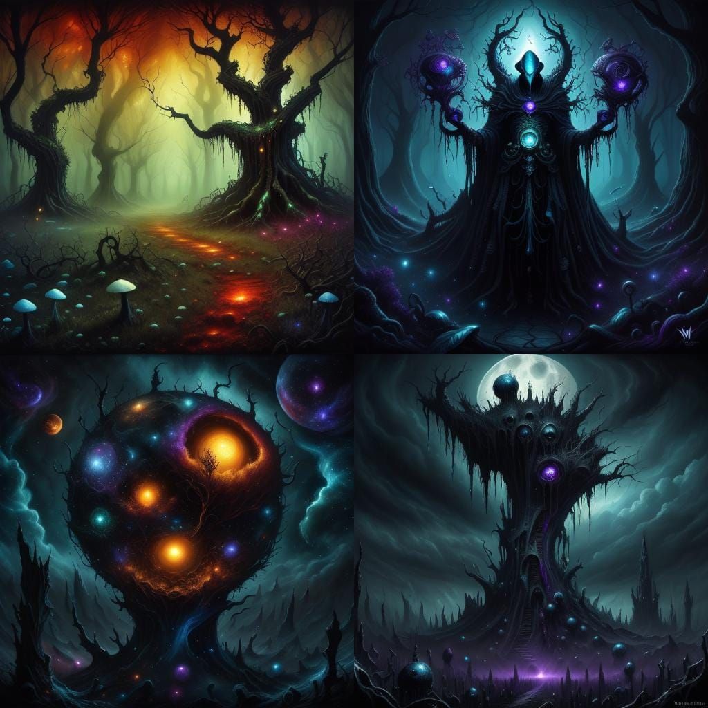 Surreal Planet Earth in Dark Fantasy Style