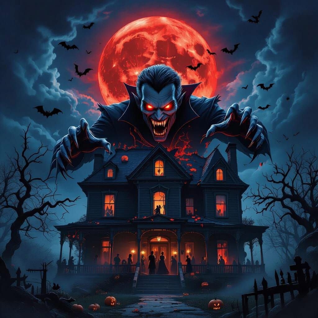 Terrifying Vampire Attacks Haunted Mansion on Halloween Nigh...