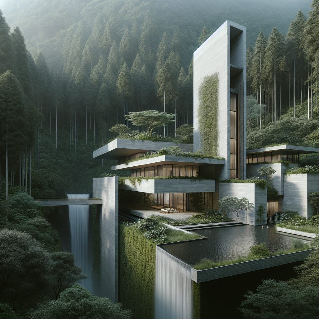 Modern Architecture Harmonizes with Nature's Beauty