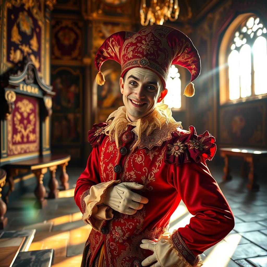 Regal Jester in Mediaeval Opulence