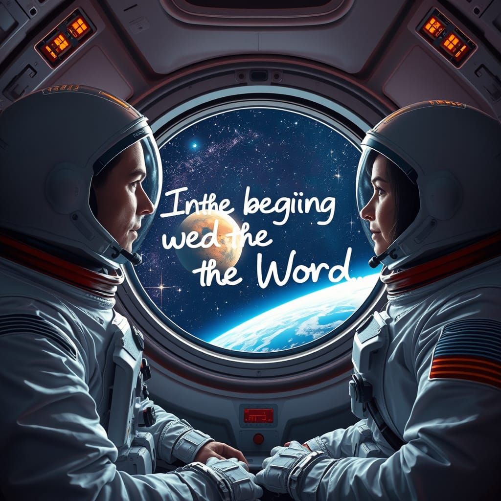 Astronauts Contemplate Cosmic Origins in a Futuristic Space ...