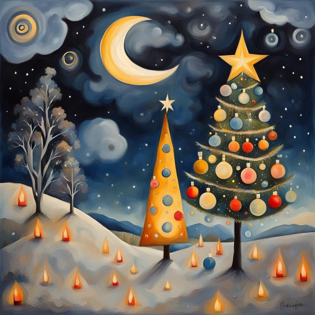 Christmas Tree on the Moon: Rosina Wachtmeister Style