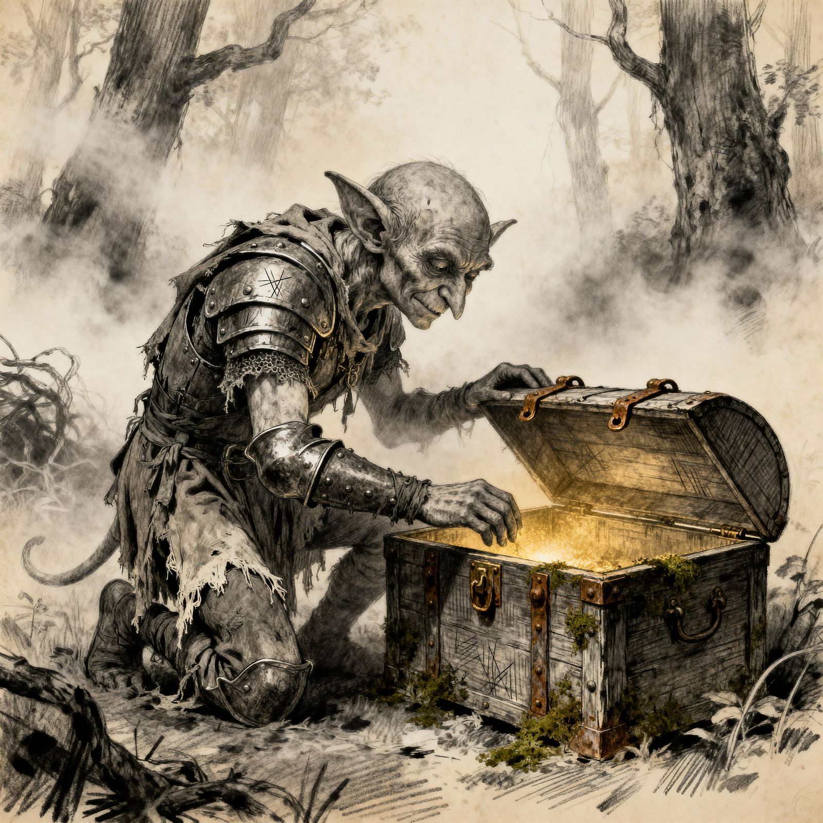 Goblin Finds Treasure in Enchanted Forest