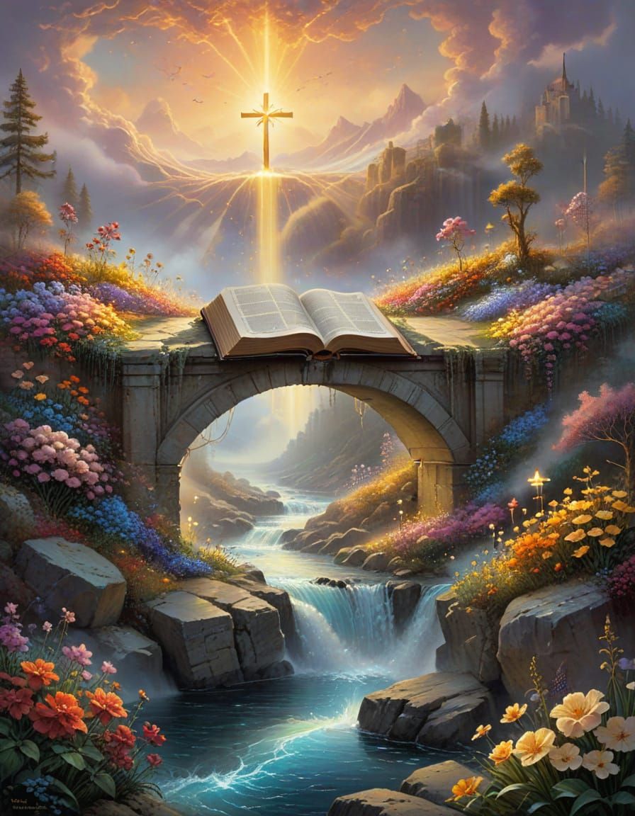 Ethereal Bible Bridge Over Gold River