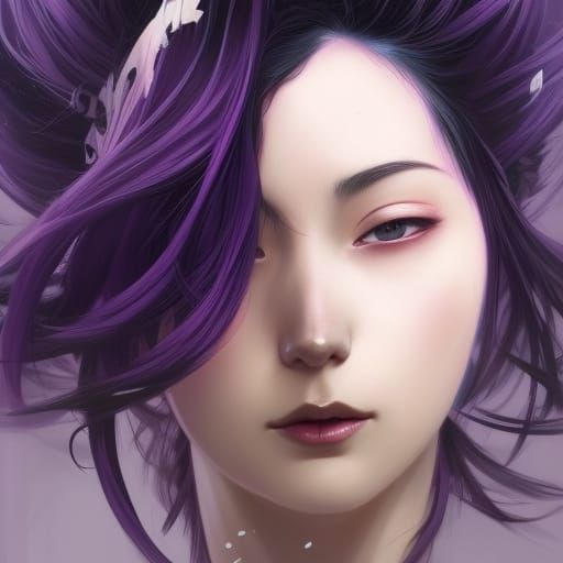 Anime Girl in Kimono: Hyperdetailed Digital Portrait