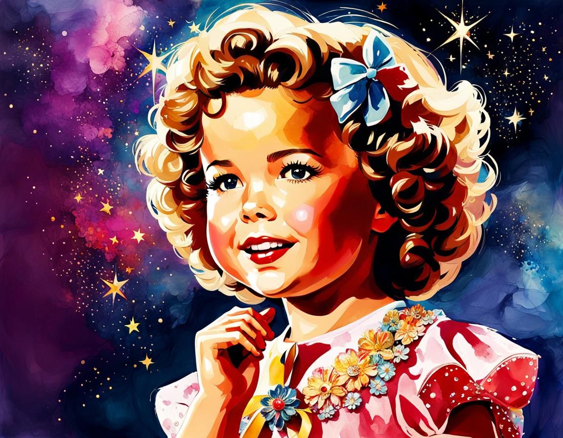 Shirley Temple and Cave Treasure, Manga Watercolor