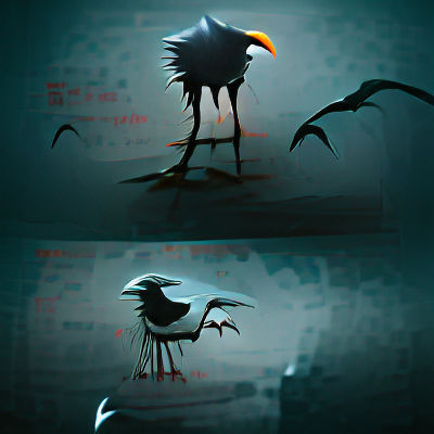 Dark Bird Creature Character Design