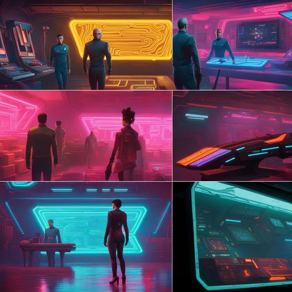 Cyberpunk Star Trek in Neon-Lit Future