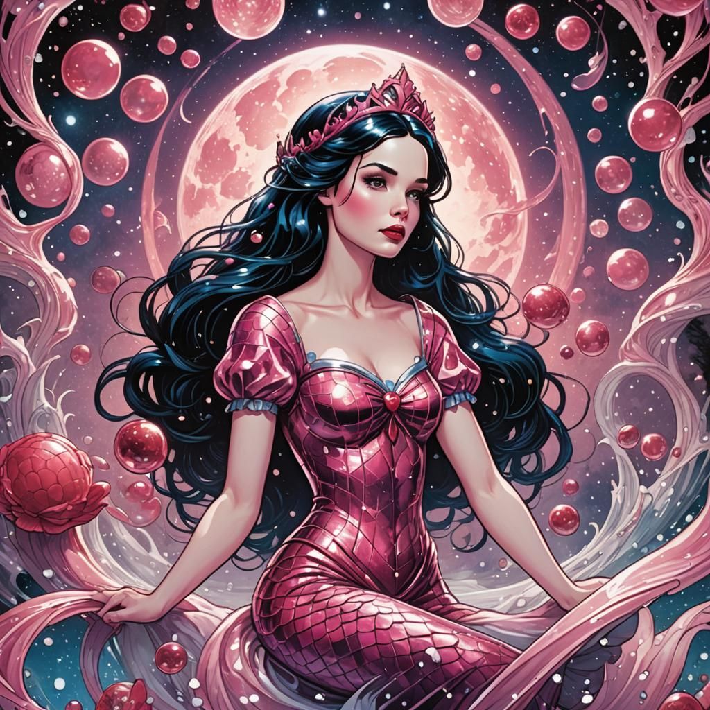 Snow White as Space Mermaid with Sparkles