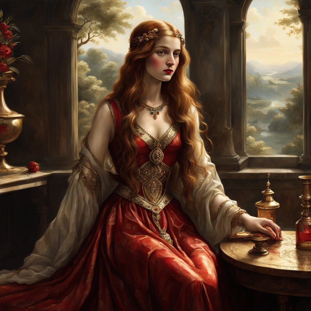 Renaissance Italian Beauty in Golden Light