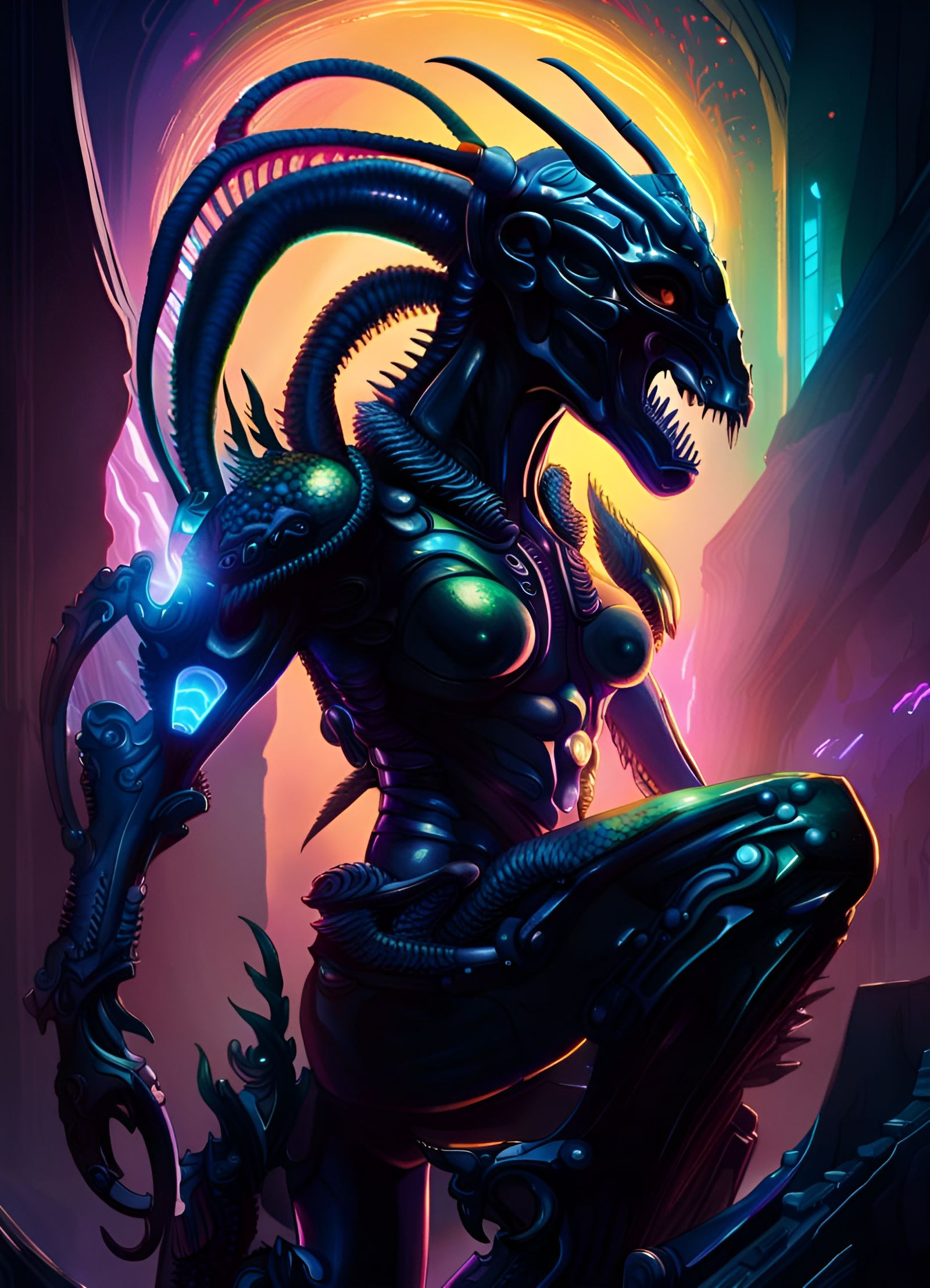 An elaborately detailed cinematic photoillustration of A cen...