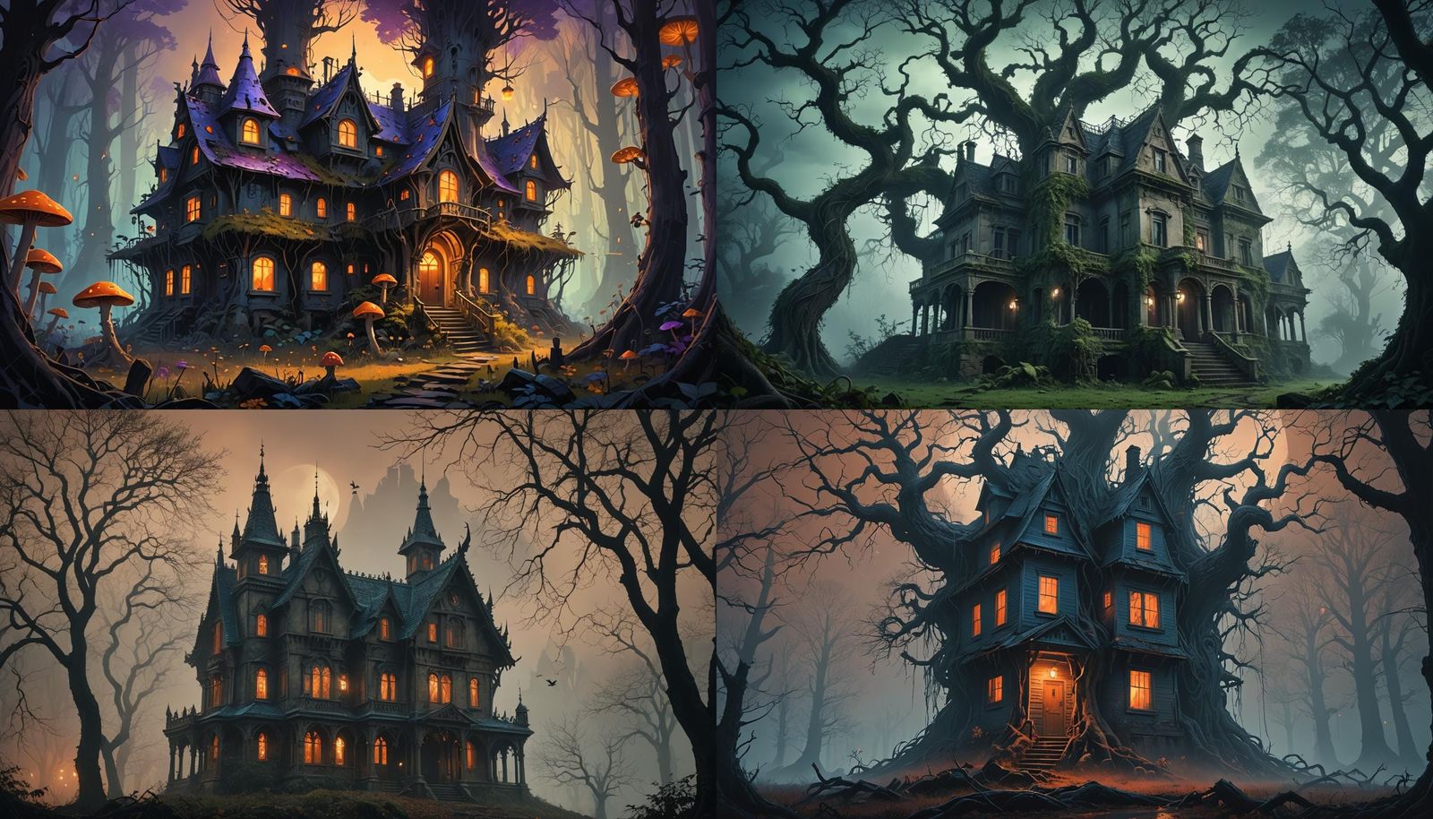 Spooky House in Forest: Fantasy Concept Art
