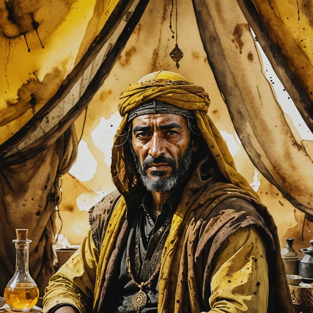 Warrior in Golden Desert Sunset