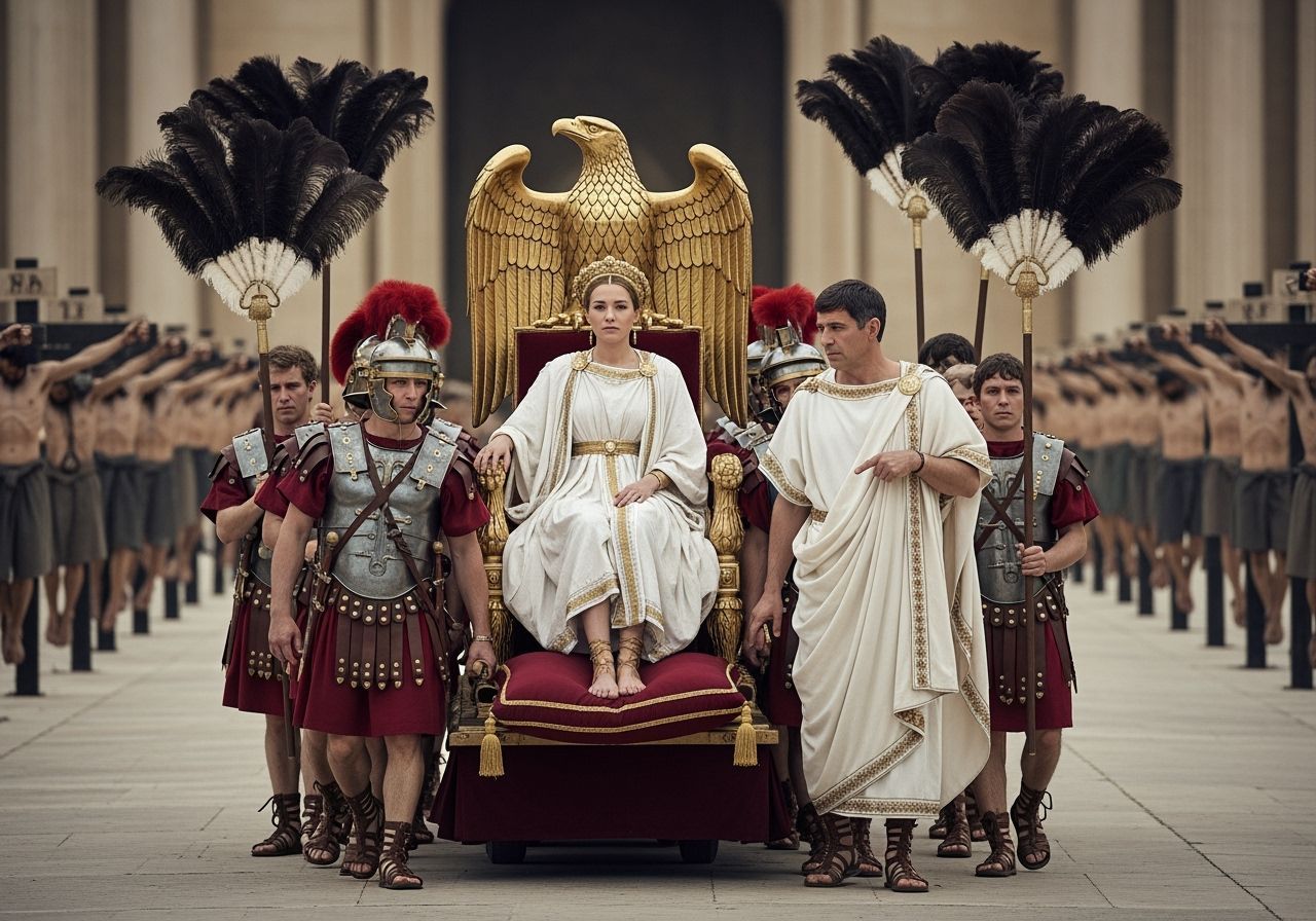 Roman Empress on Eagle Throne, Evocative Photography
