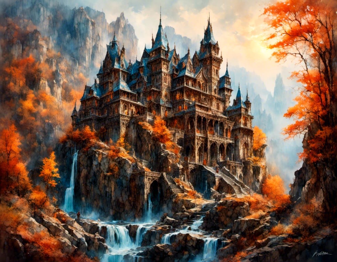 Cliffside Palace: A Maximalist Fantasy Landscape