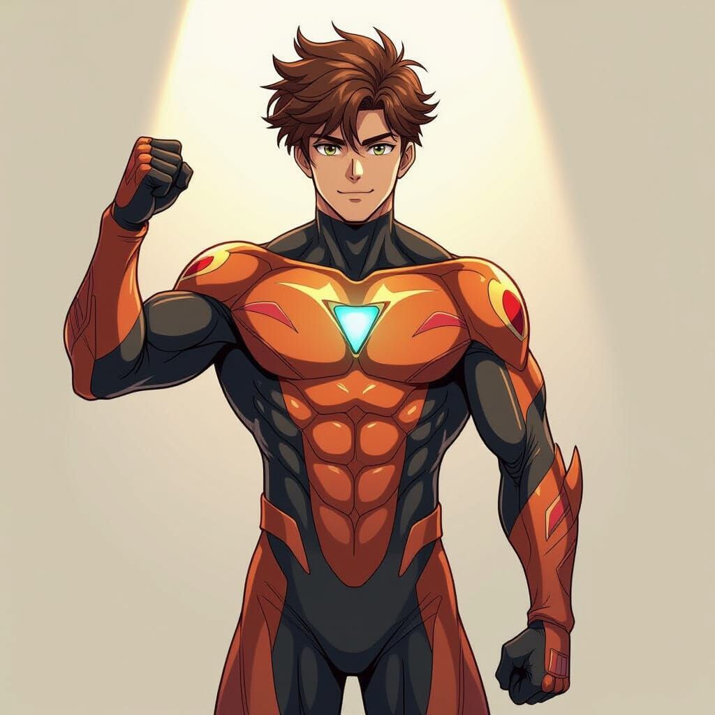 Cuttlefish Superhero in Anime Style