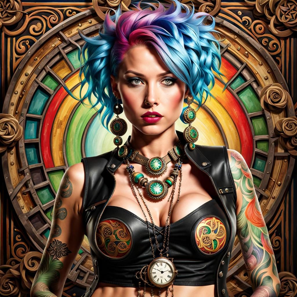 steampunkgirl with tattoos