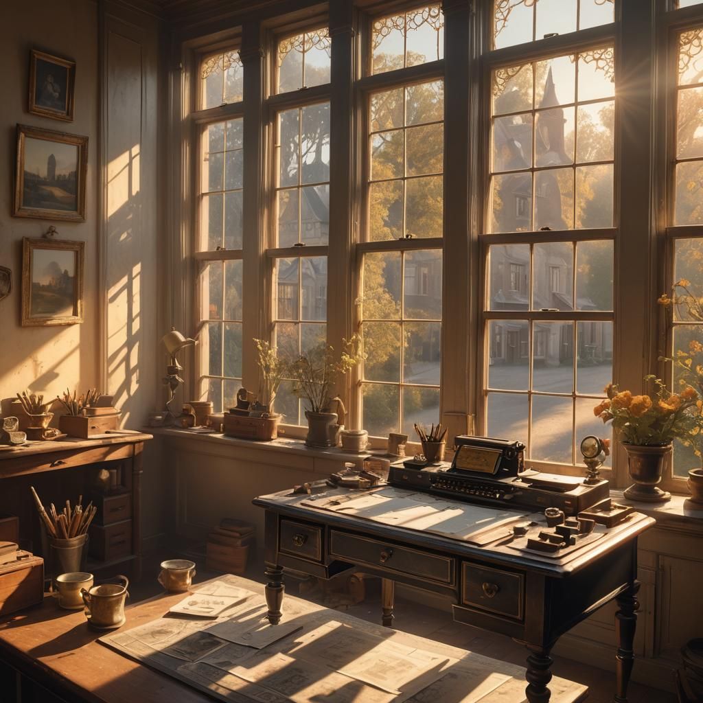 Victorian Era Paint Box in Golden Hour Light