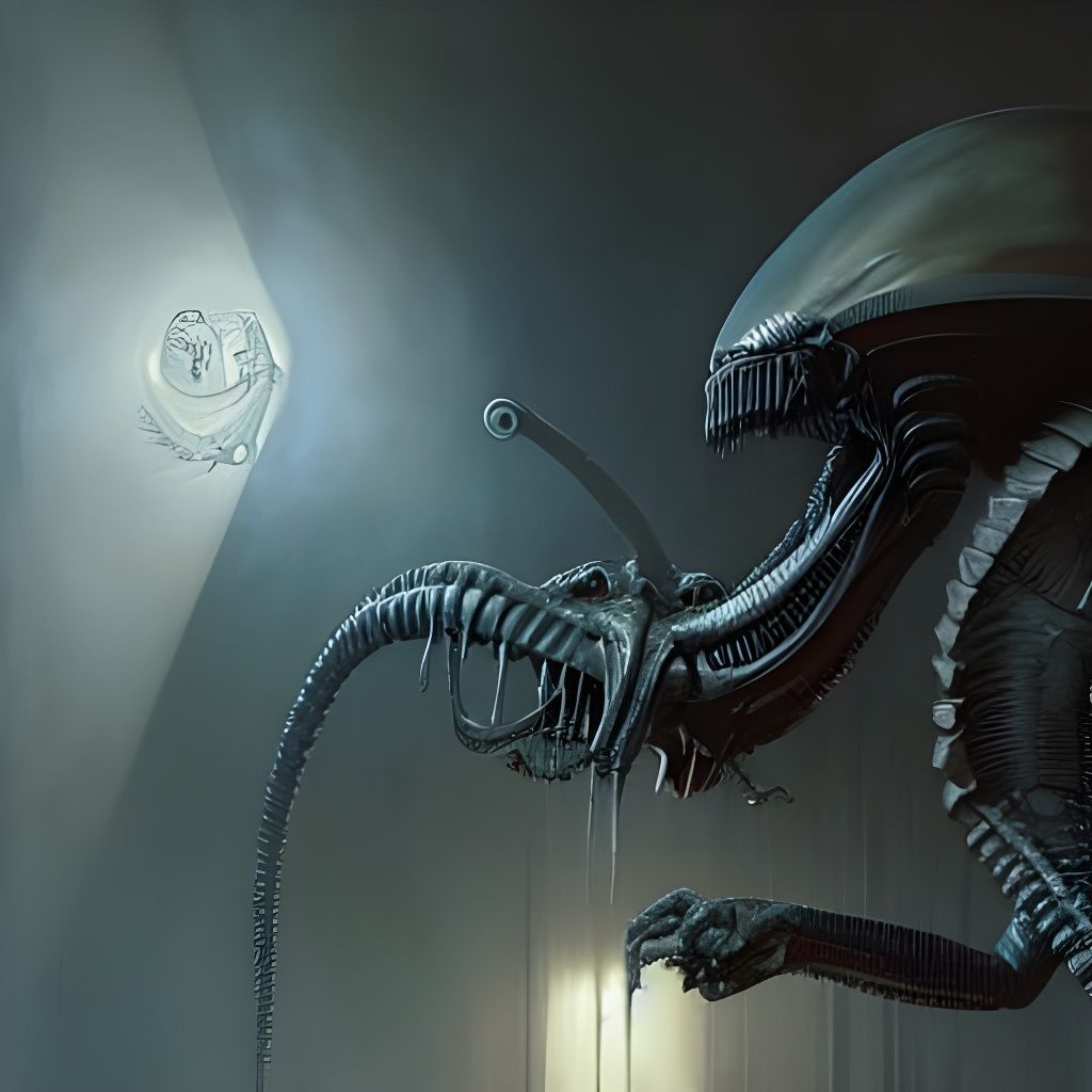 Xenomorph Eggs and Ripley, Horror Art