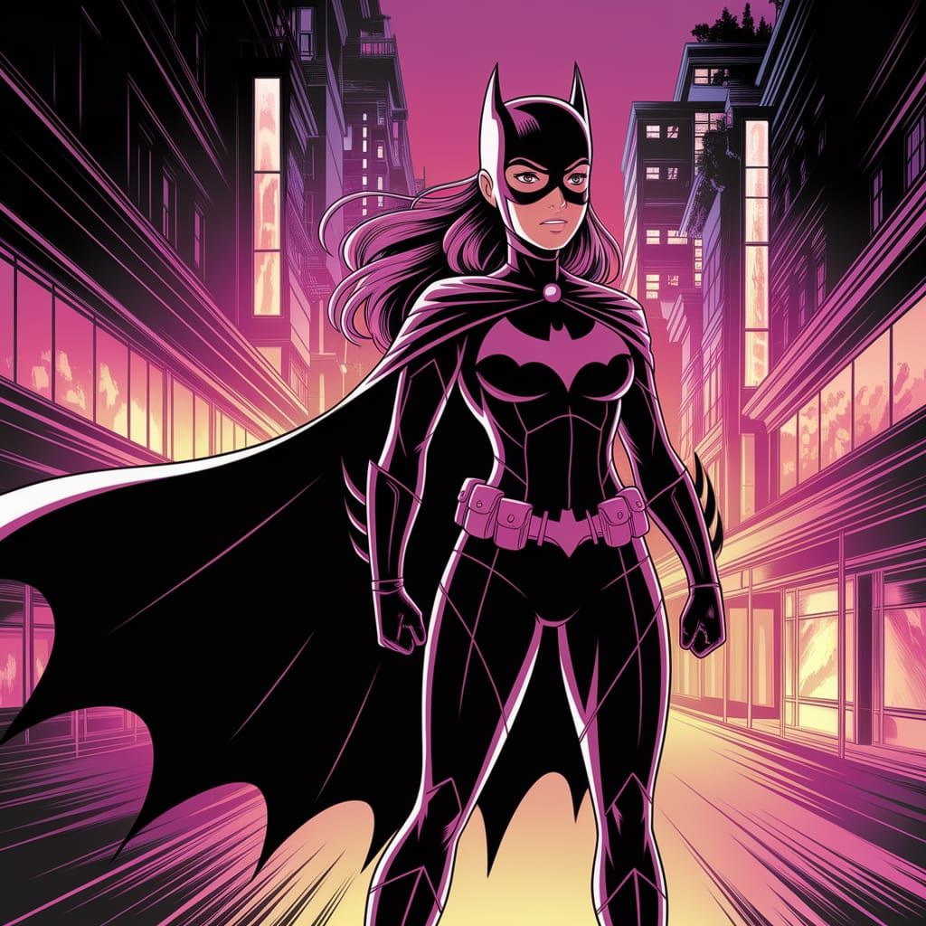 Cel-Shaded Anime Heroine Defies City Night