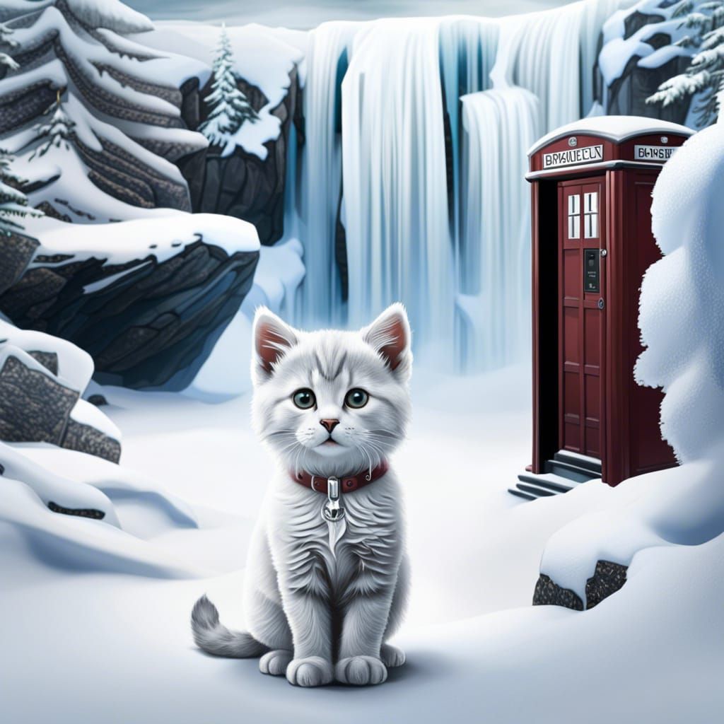 Chibi Kitten Emerges in Icy Dr. Who Scene