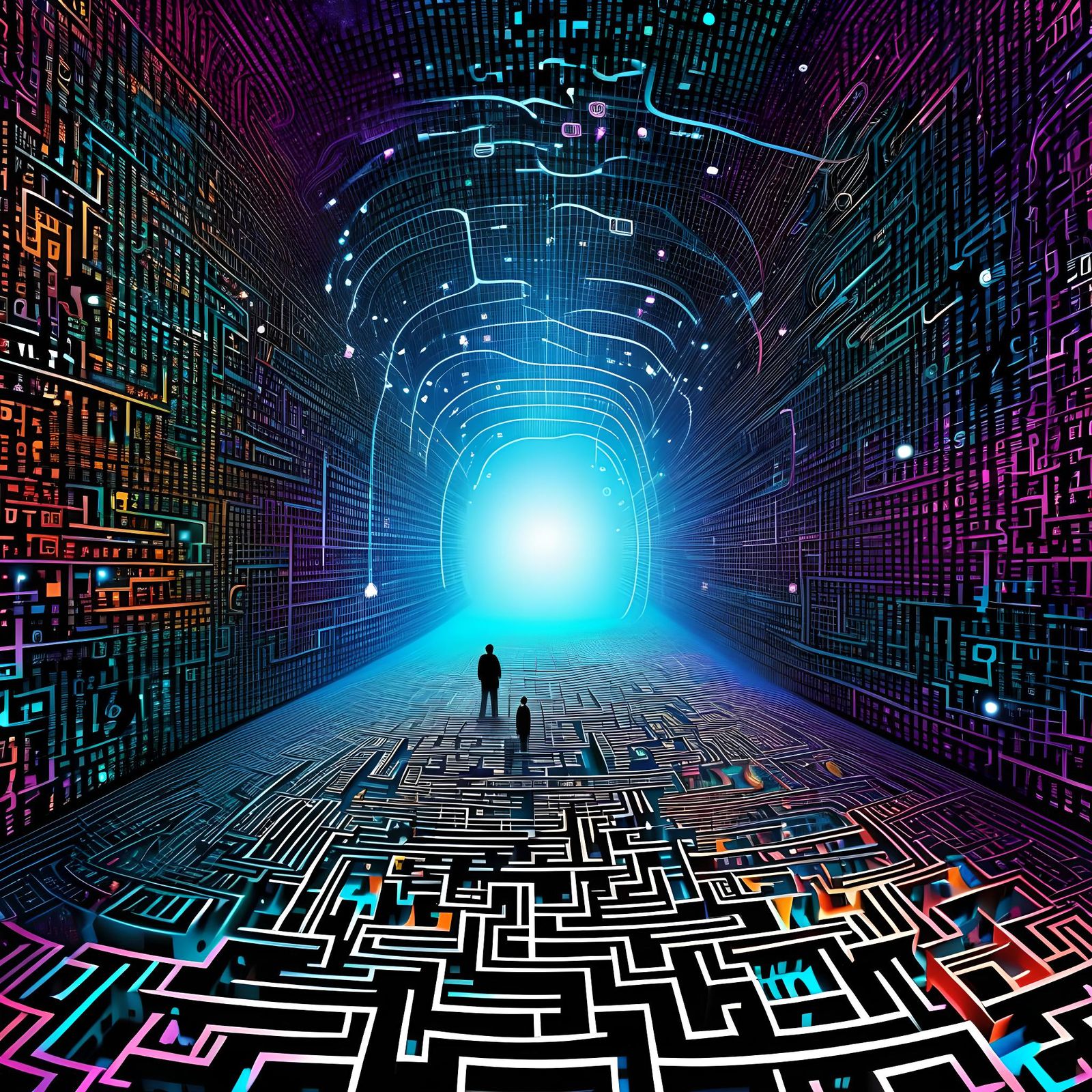 Binary Code Dream: Internet Connectivity Visualized