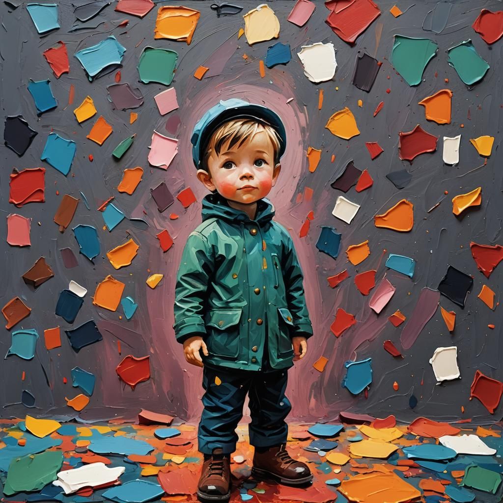 Vibrant Impasto Painting in Children's Book Style