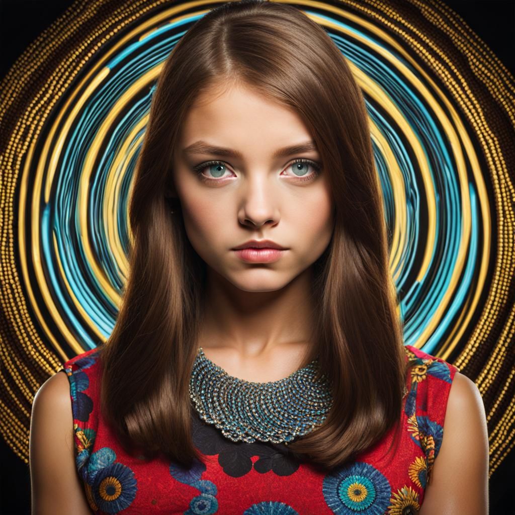 Hypnotized Teen Girl Lost in Thought