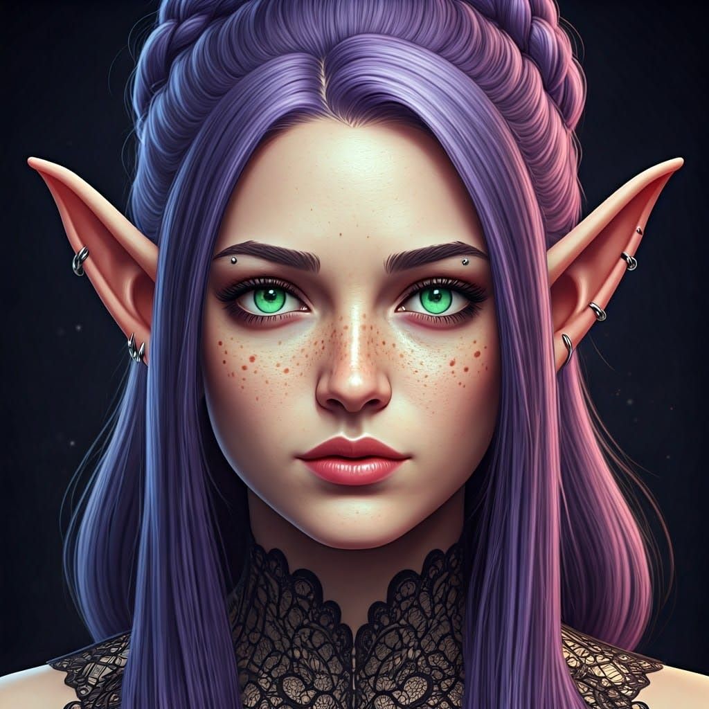 Enchanting Elf Portrait in Fantasy Art Style