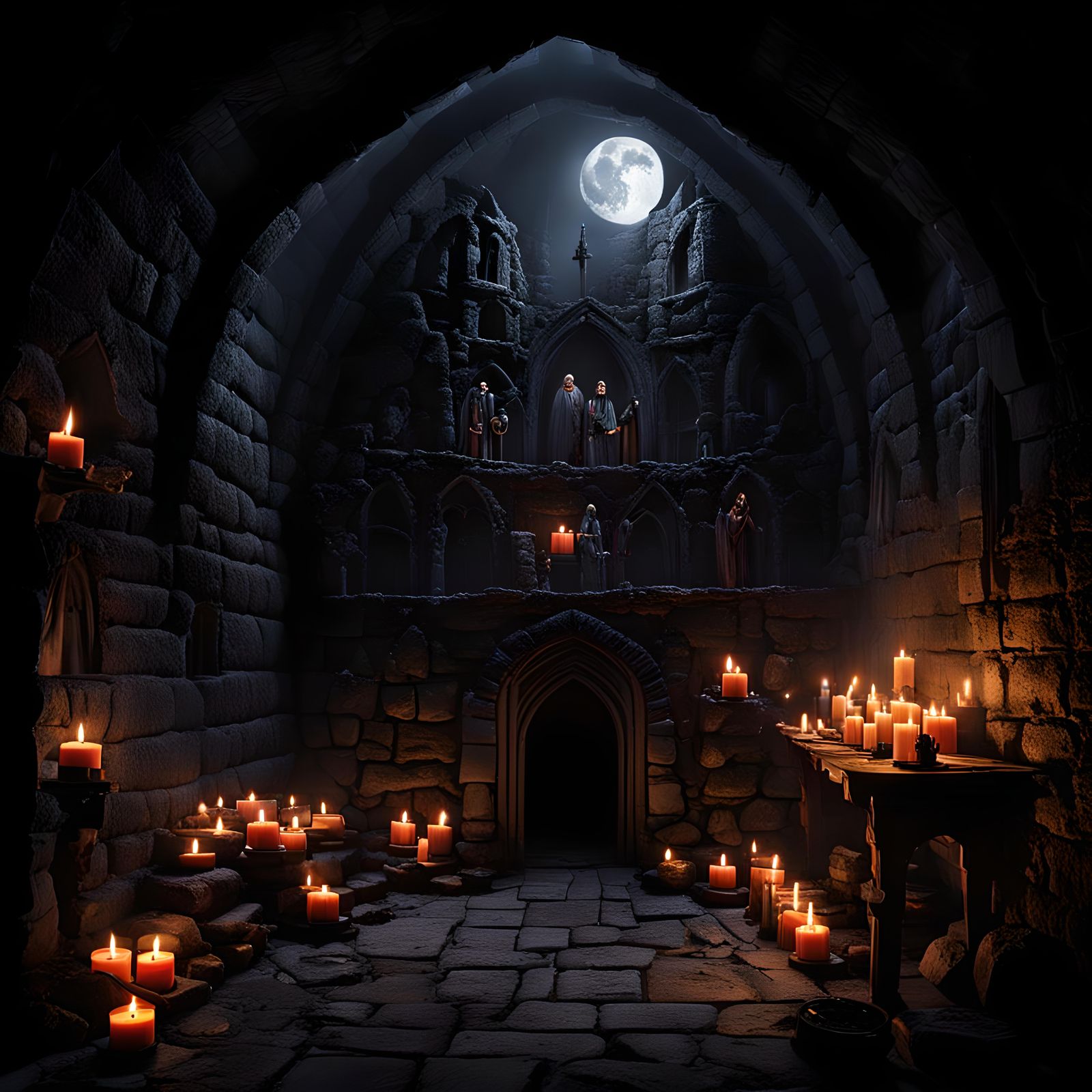 Candlelit Medieval Lair Filled with Riches