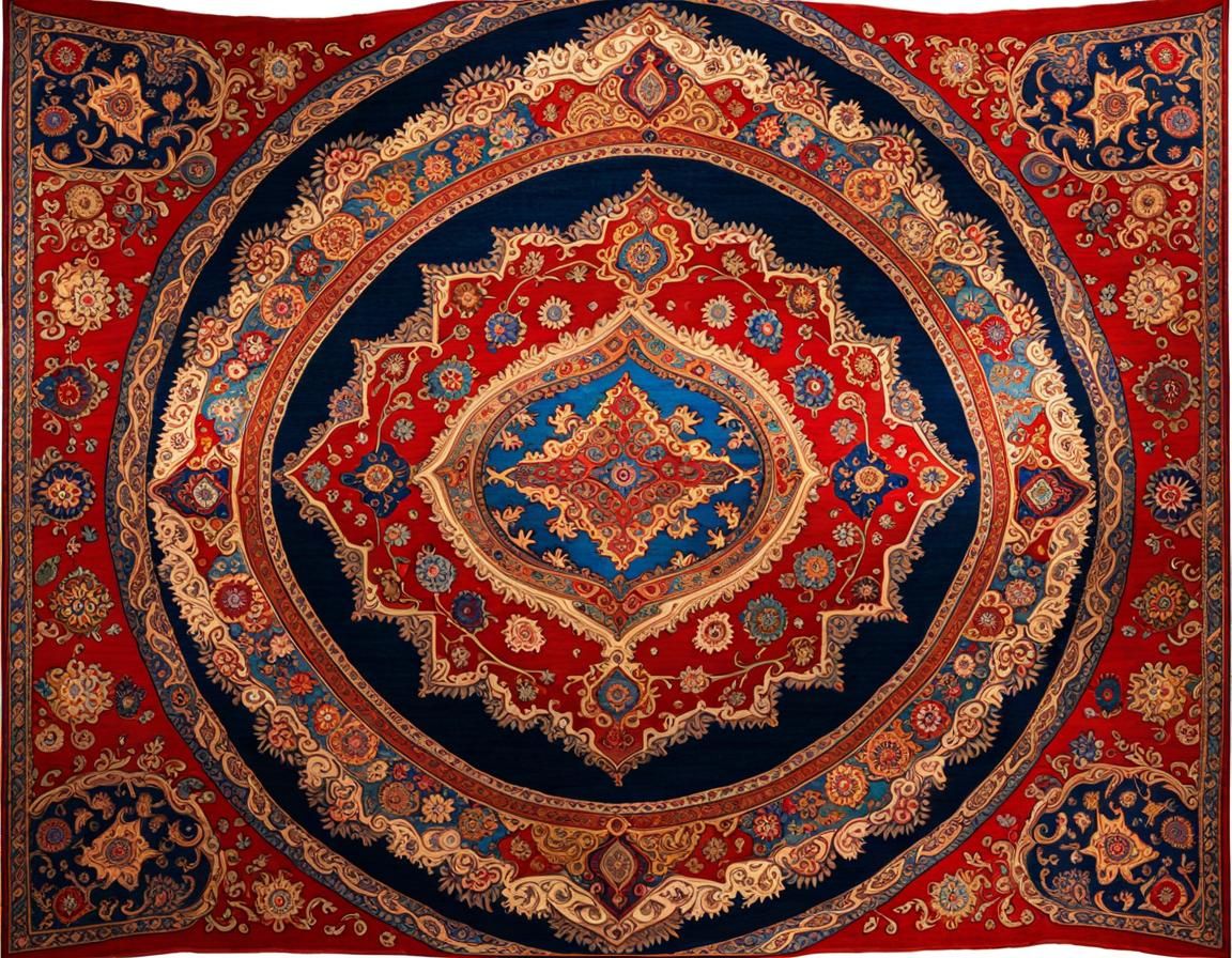 Ornate Persian Rug with Intricate Designs