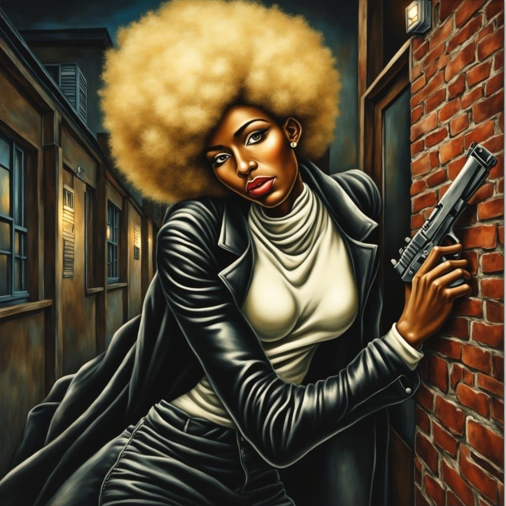 Black Female Spy in Impressionist Style