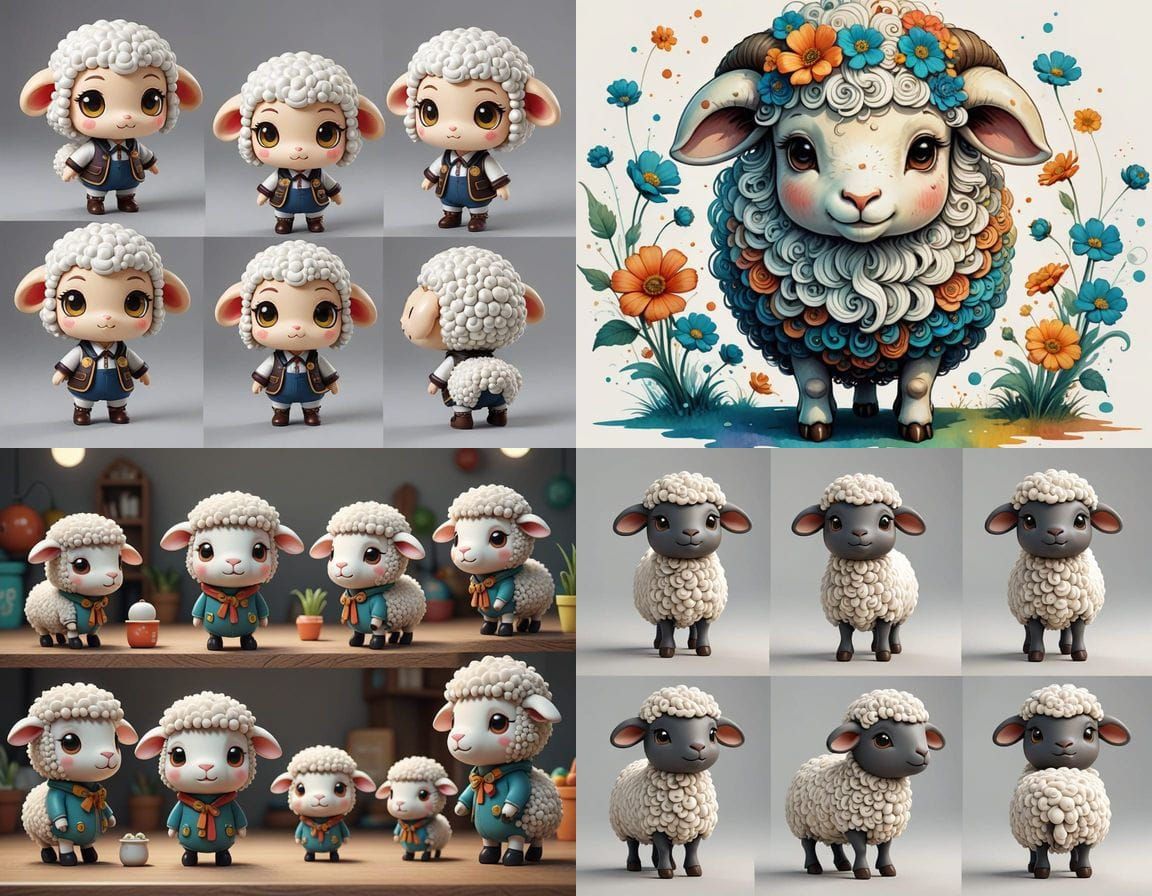 Chibi Sheep in Uniform POPMART Style