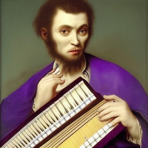 Vampire Lord Plays Harp: A Portrait Inspired by Snyders