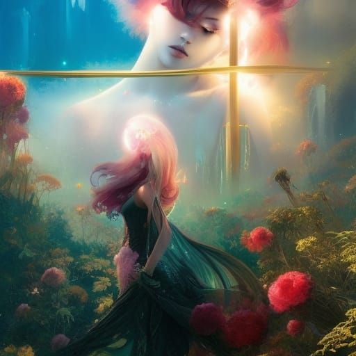 Summer Goddess in Tokyo Streetwear: Digital Portrait