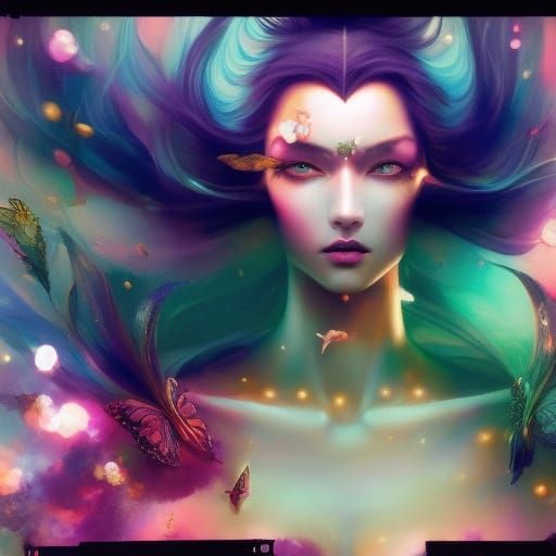 Summer Goddess in Streetwear, Digital Art Portrait