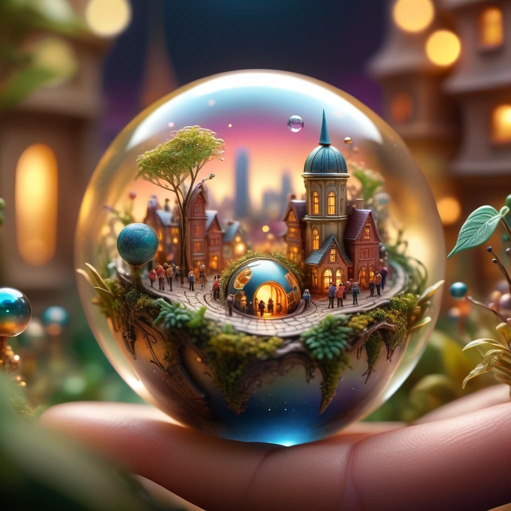 A orb contains a beautiful, small world.