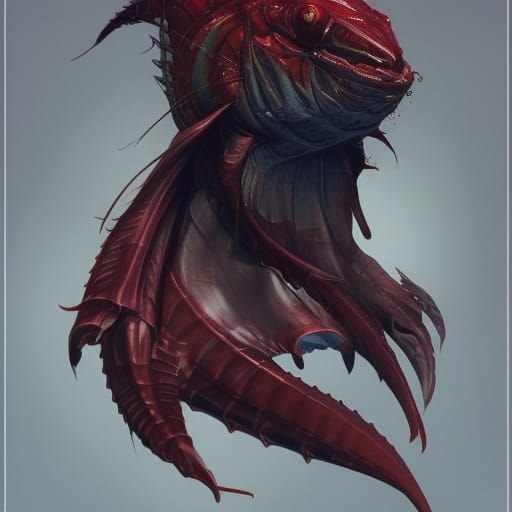 Hyperdetailed Devil Fish Portrait in Volumetric Lighting