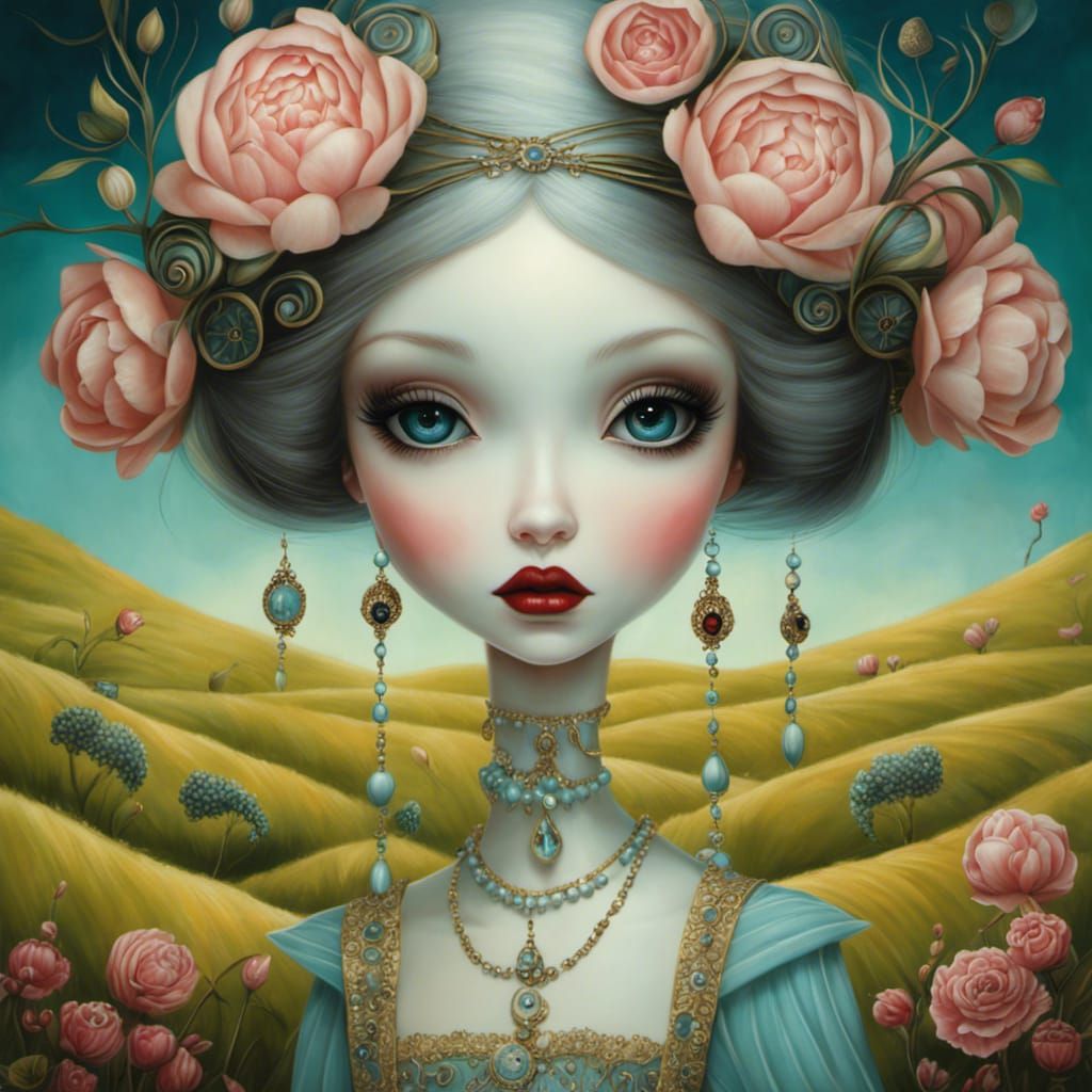 Ethereal Girl Portrait in Dreamlike Style