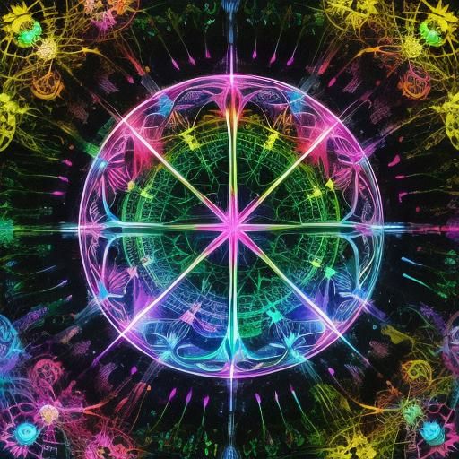 Psychedelic Mushrooms in Neon Cosmos