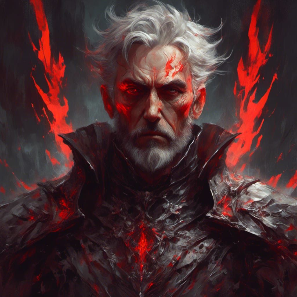 Demonic Villain in Archaic Armor Portrait