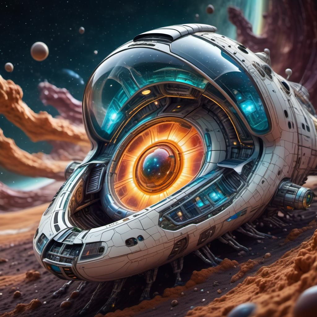 Bionic Organic Spaceship in Hyperrealistic Style