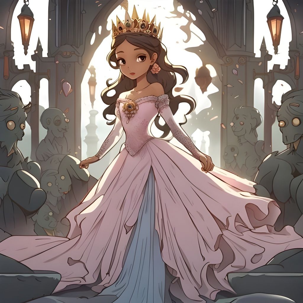 Princess Surrounded by Zombies in High Definition