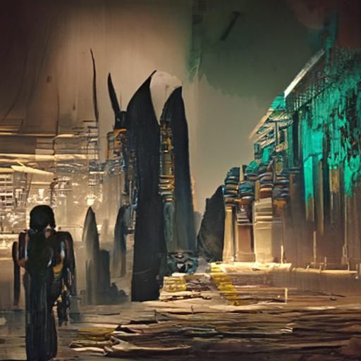 Osiris in the Underworld: Detailed Matte Painting
