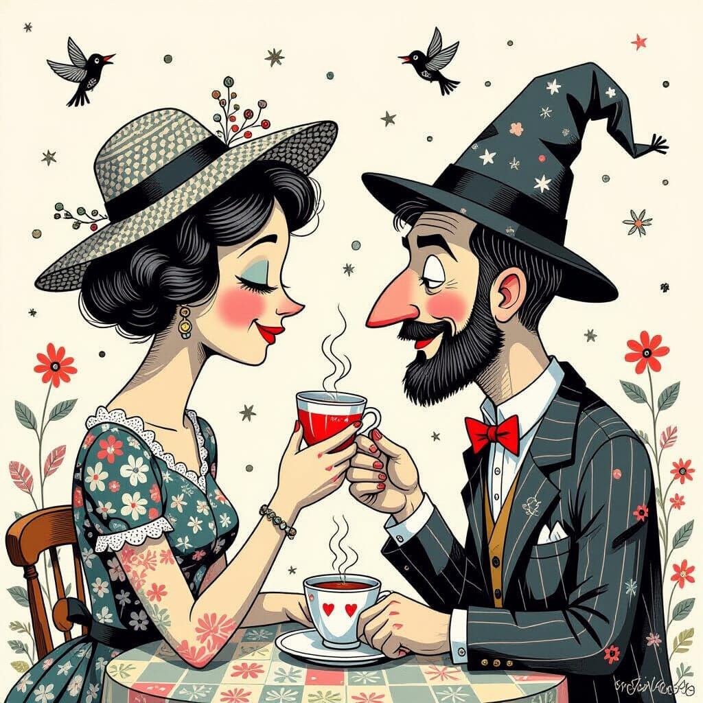 Whimsical Opposites in Grayscale and Pastel Colors