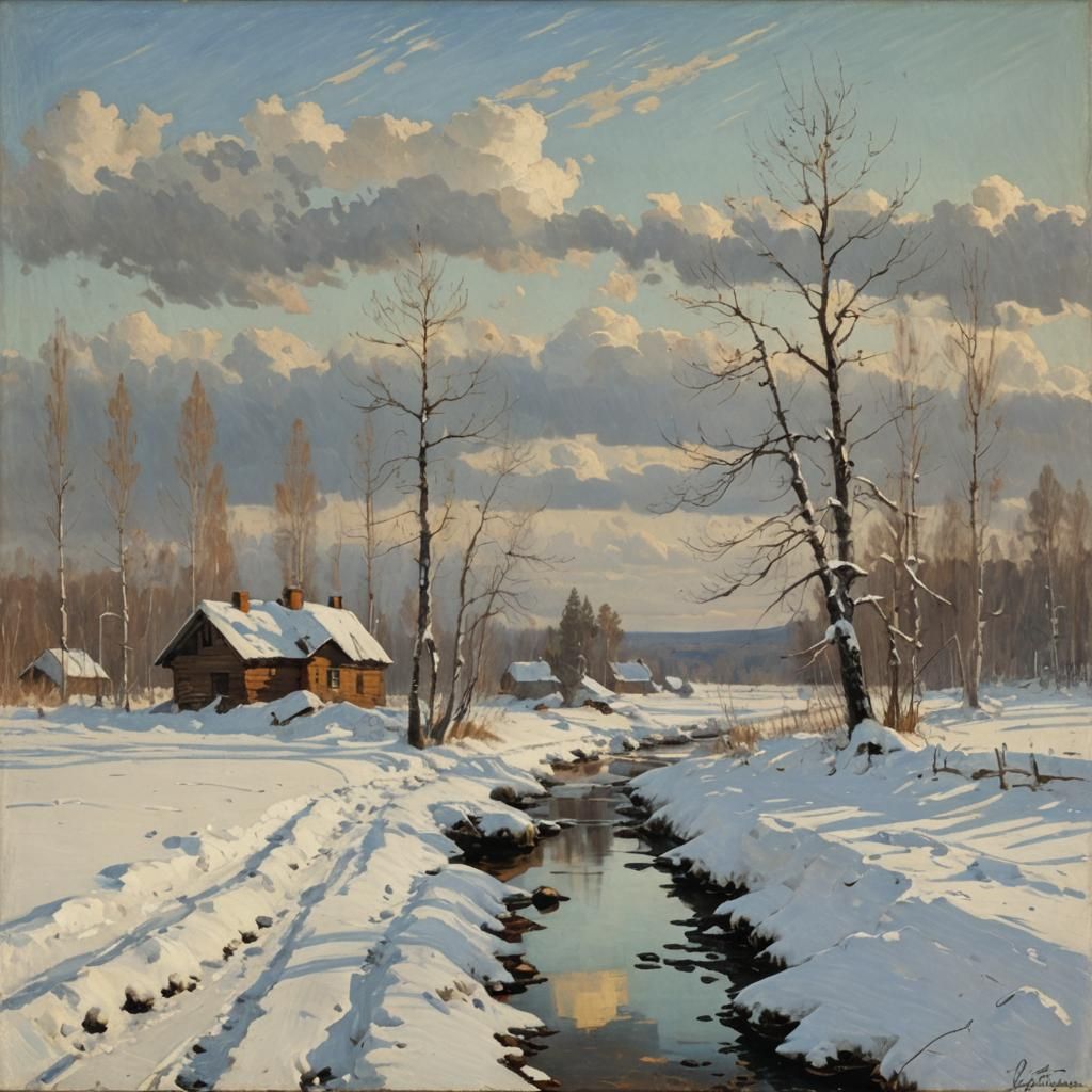 Winter Landscape in the Style of Levitan