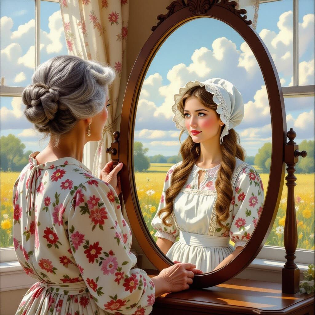 Woman's Reflection: An Evocative Portrait